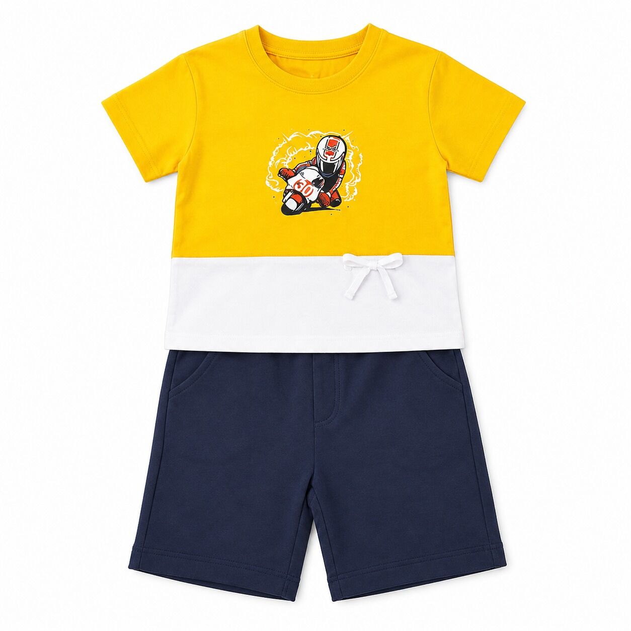 Ensemble T-shirt Et Short Avec Motif Moto